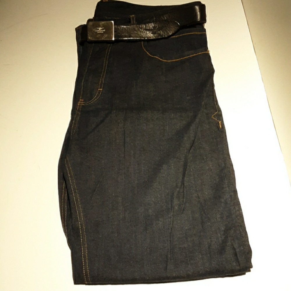 Men's MD jeans with leather belt size 40
